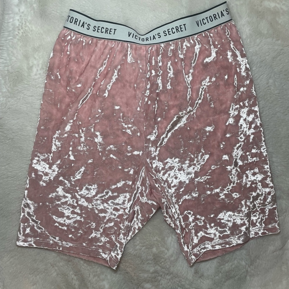 Victoria’s Secret crushed velvet pink biker shorts
